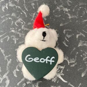🍭6/$30 Geoff Teddy Bear Heart Christmas Ornament